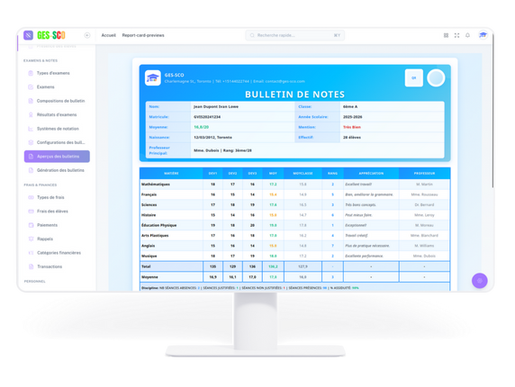 School Tracking - Report Card Ges-sco