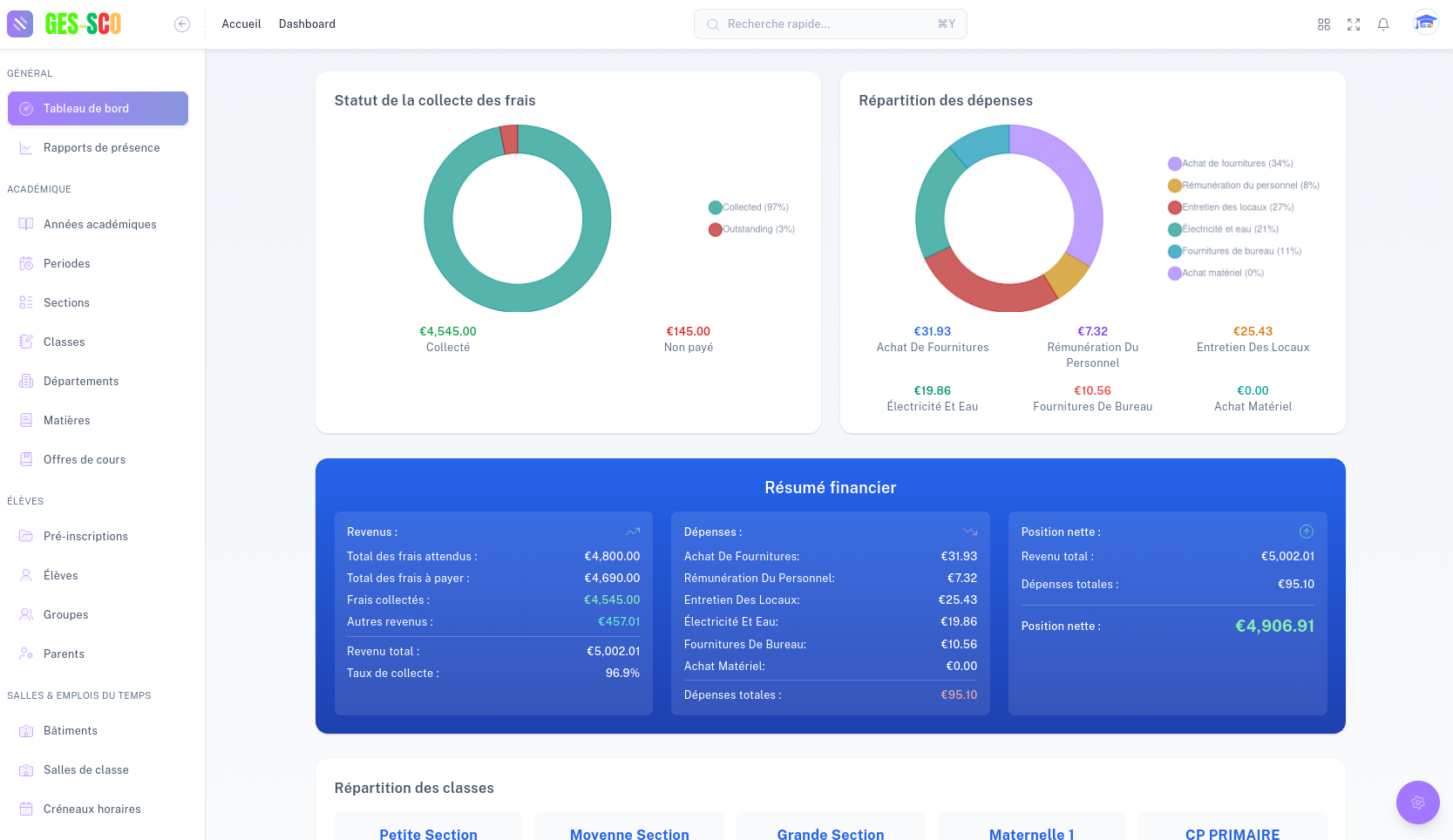 Ges-sco inventory management interface - Stock tracking